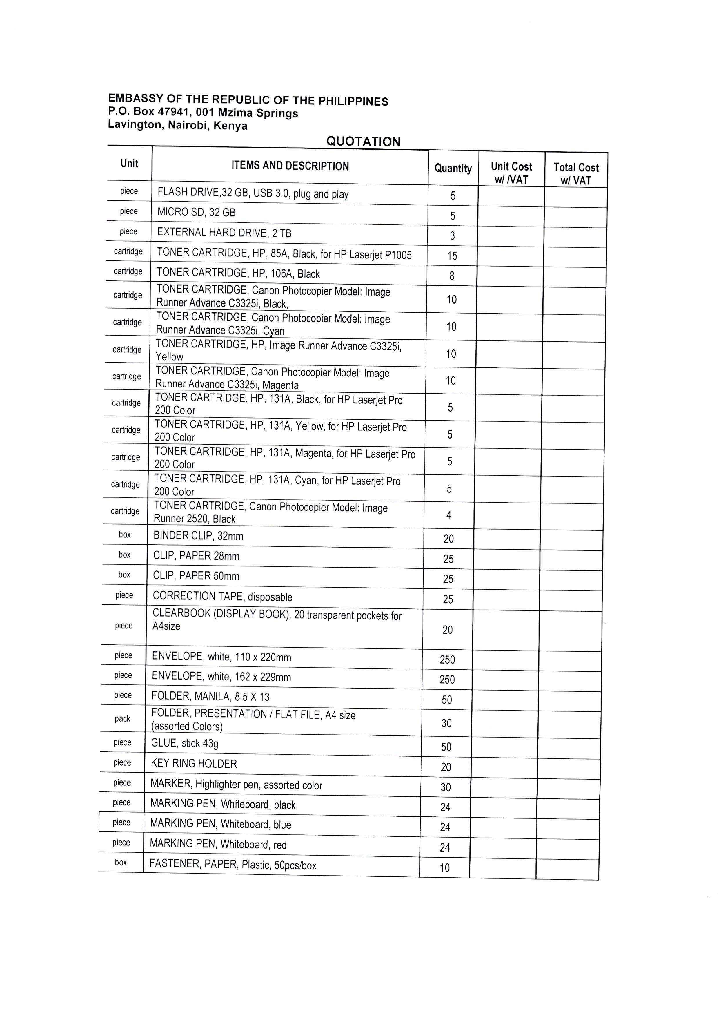 LET PHL 185 2022 BAC Request for Quotation Common Office and Miscellaneous Supplies Page 2