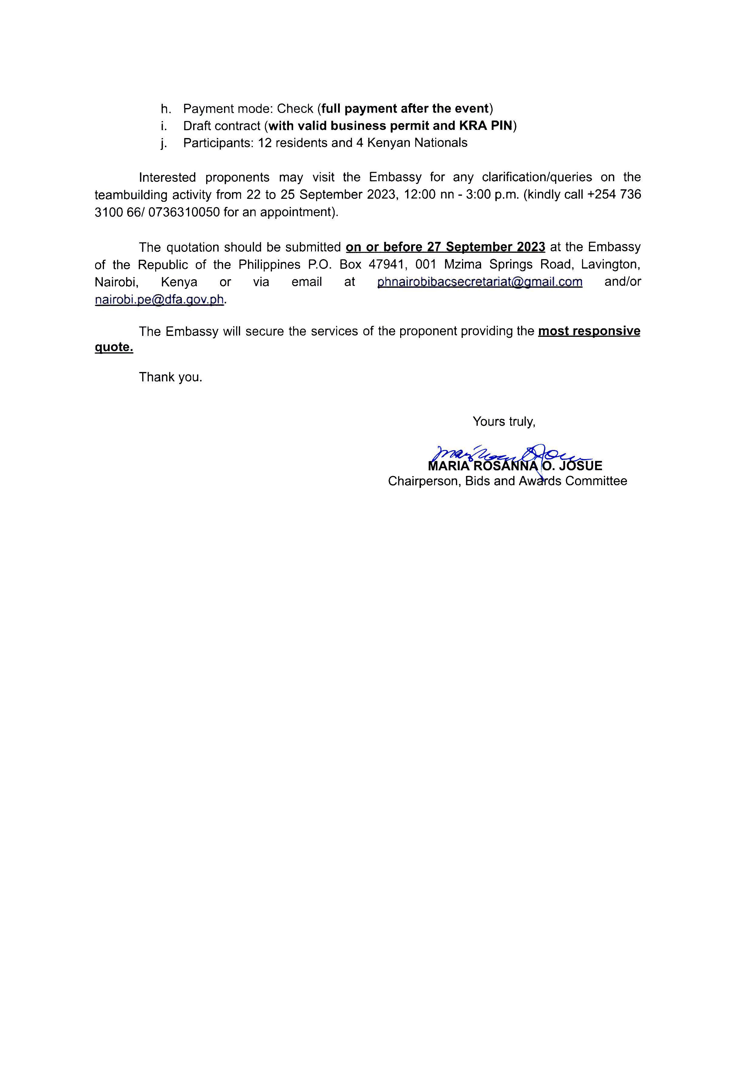 LET PHL 212 2023 BAC Request for Quotation PH Embassy Team Building Activity for 2023 Page 2