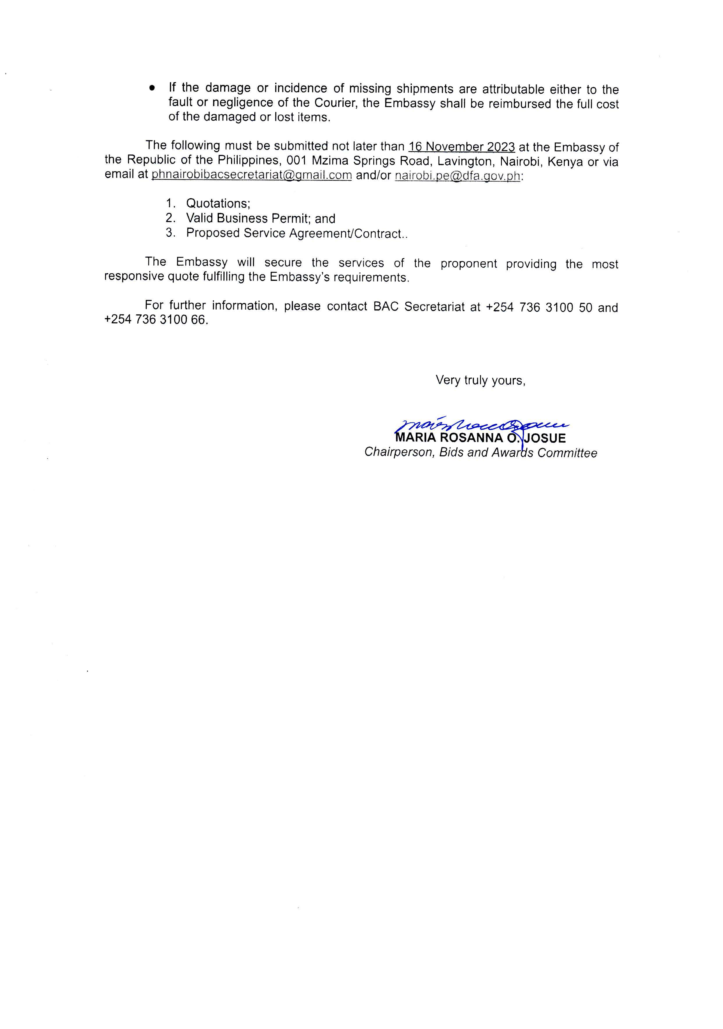 LET PHL 251 2023 BAC Request for Quotation Courier Services for 2024 Page 2