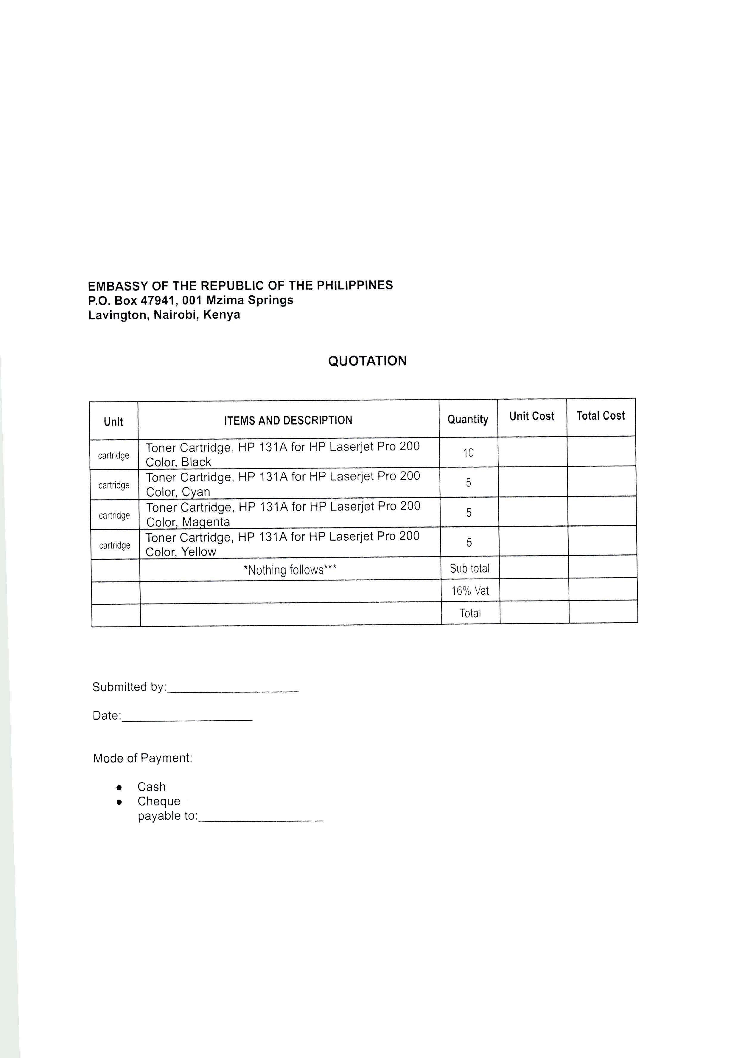 LET PHL 69 2025 BAC Request for Quotation Office Supplies Toners Page 2