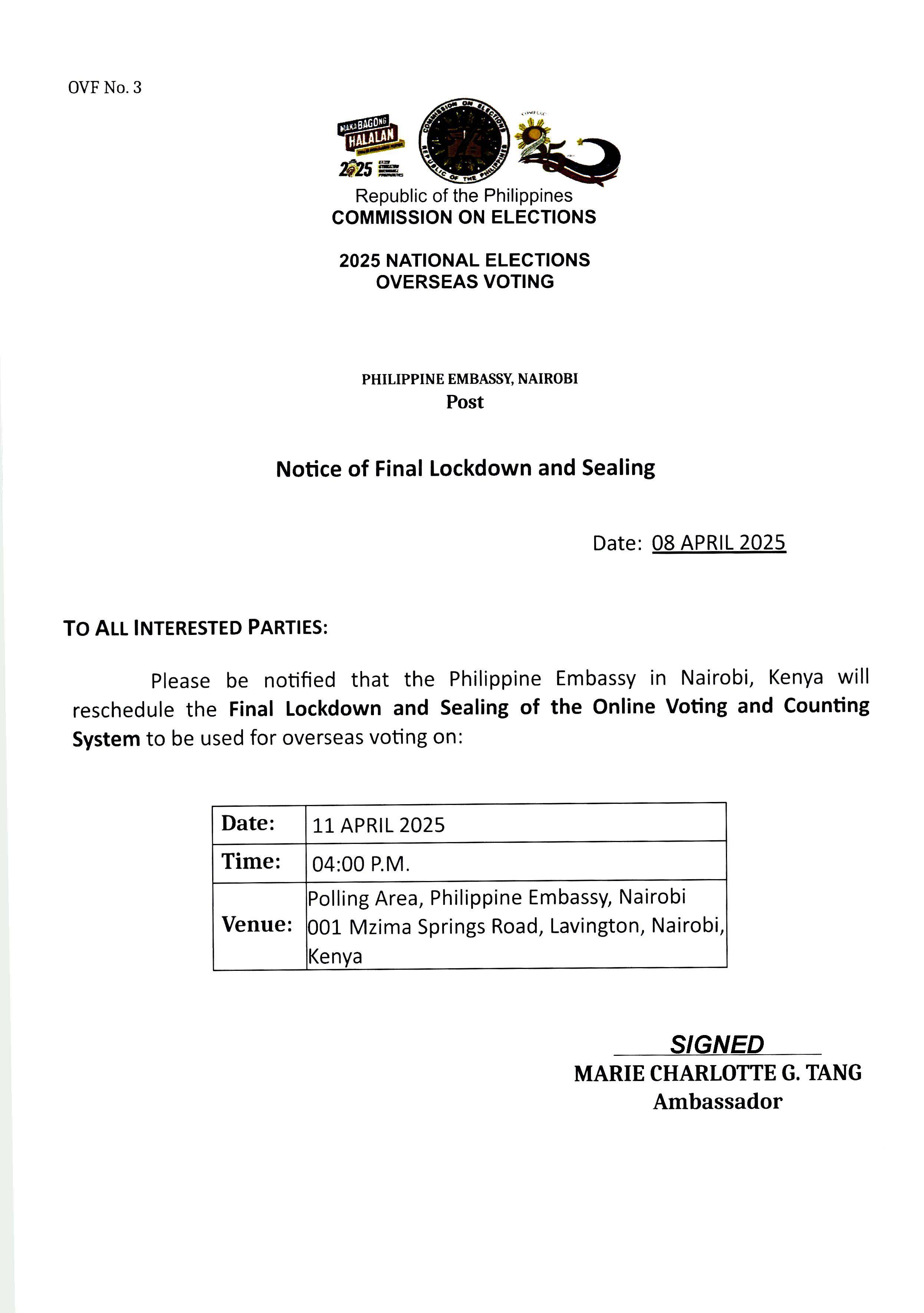 ZNA 304 2025 Rescheduled Conduct of Final Lockdown and Sealing 11 April 2025 Page 2 4